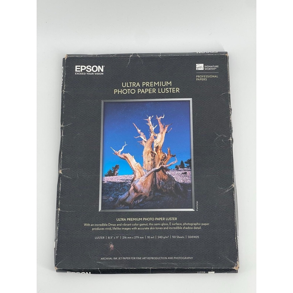 Epson Ultra Premium Photo Paper Luster 8.5x11 50 Sheets Open Box Read